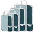 Percover Compression Packing Cubes for Travel, 4-Piece Structured Compression Organizer Set with Label Pockets for Carry-On & Checked Luggage, Peacock Green by Unknown