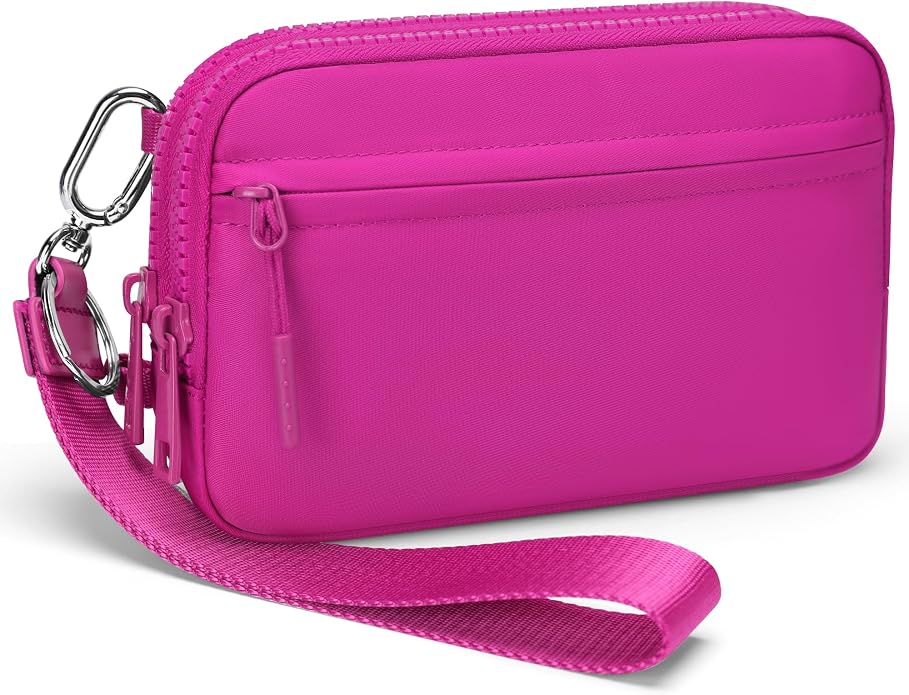 FODOKO Wristlet wallets for Women RFID crossbody bags with 4 Zippers | Checkered quilted nylon with credit card slots, cell phone organizer, and coin purse for travel and everyday carry by FODOKO