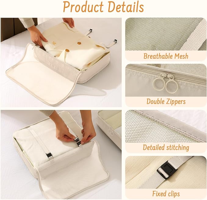 8 Set Packing Cubes for Travel Suitcase Organizer Bags Luggage Packing Cubes Set Travel Essentials Accessories Gifts for Women - Image 5