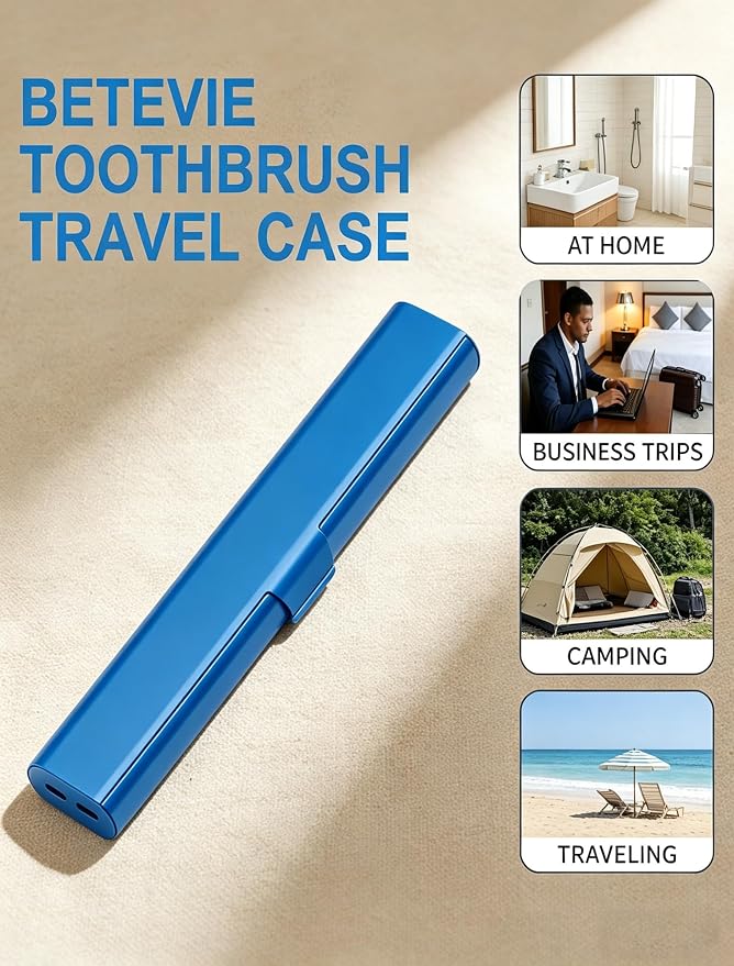 Aluminum Toothbrush Travel Case: Breathable & Dirt-Proof Hotel Camping Outdoor for Portable Storage Recyclable Traveler(1,Blue) - Image 6