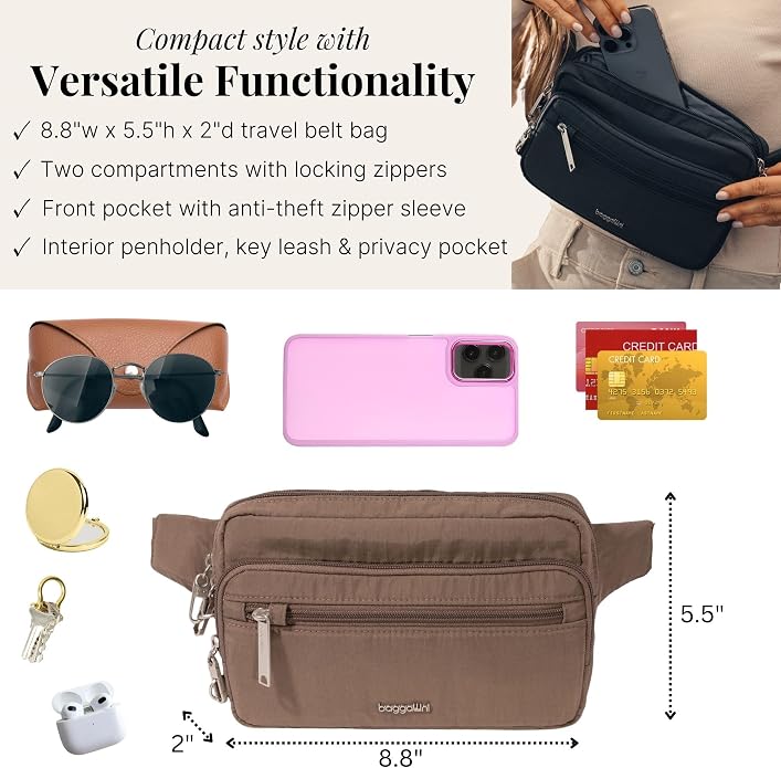 Baggallini Securtex Anti-Theft Belt Bag - Image 4