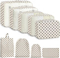 9 Set Packing Cubes for Travel Essentials - Lightweight Carry-On Luggage Organizer Bags with Shoe, Clothes & Laundry Bags for Airplane, Family & Business Travel, Polka dots by Unknown