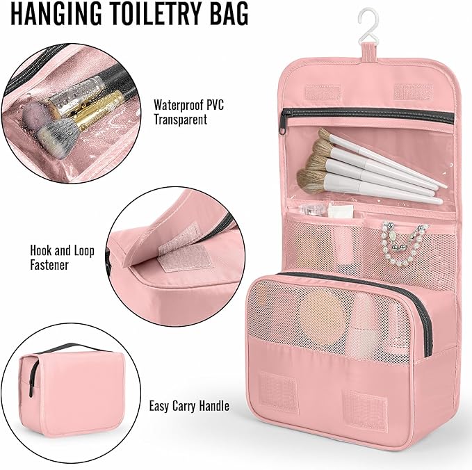 Veken 8 Set Packing Cubes for Travel Essentials,Anti-Wrinkle Buckled Suitcase Organizer for Shoe & Toiletry Bag,Carry On Luggage Bag with 99+ Count Mesh Holes for Airplane & College Dorm Accessories - Image 3
