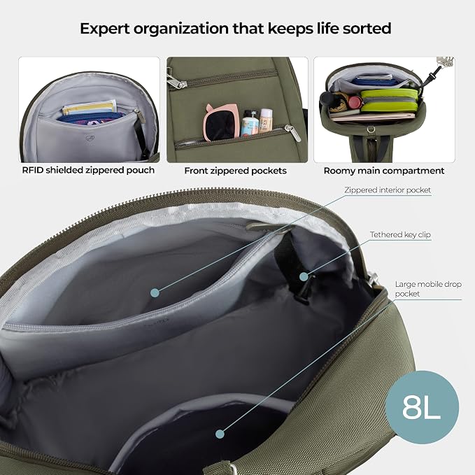Travelon Anti-Theft Classic Convertible Sling Backpack - Image 8