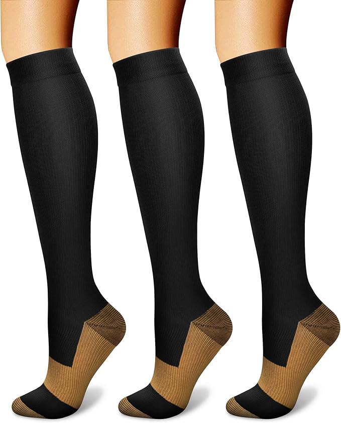 CHARMKING Compression Socks for Women & Men Circulation (3 Pairs) 15-20 mmHg is Best Support for Athletic Running Cycling by CHARMKING