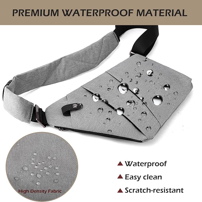 Anti Theft Crossbody Bags for Women Men, Multi-Pocket Shoulder Bag, Slim Sling Purse with 2 RFID Blocking Card (Right Shoulder-Pink Purple) - Image 8