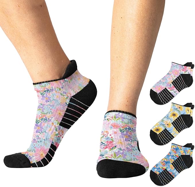 Viasox Ankle Compression Socks for Women & Men 3 Pack, 14 mmHg Support Improves Circulation, Extra Cushioned by Viasox