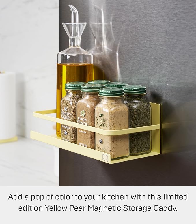 YAMAZAKI Home Plate Magnetic Spice Storage Rack Organizer for Fridge - Steel - Image 3