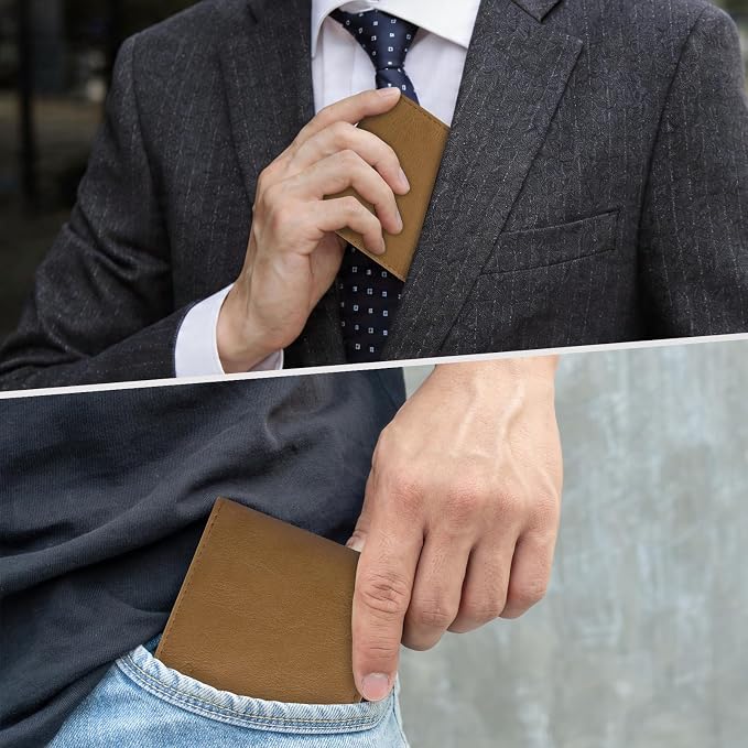 Chelmon Slim Wallet for Men ID Window with RFID Blocking Front Pocket Minimalist Bifold Bussiness Card Holder Gift for Men - Image 6