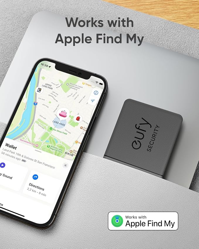 eufy Security SmartTrack Card E30 (Black, 1-Pack), Rechargeable, Works with Apple Find My (iOS Only), Bluetooth Tracker, Perfect for Wallet, Passport, and Laptop, Water Resistant - Image 5