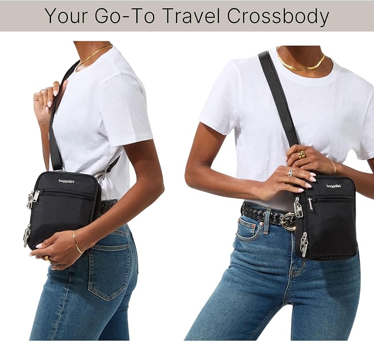 Baggallini Securtex® Anti-theft Mini Everything Crossbody Bag, 6.3"x8.25" Rfid, Locking Zippers & Cut-resistant Strap - Image 6