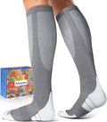Comfortable Cotton Compression Socks | 20-30mmHg Ankle Arch Support Socks, Breathable Extra Cushion for Flying Travel Nurse, Graduated Support for Women Men by Lalapapa