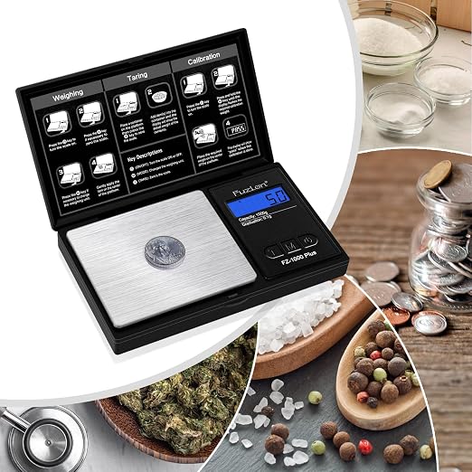 Fuzion Digital Pocket Gram Scale 0.1g/1000g - Small Food Scale with Tray | Weighs Small Food, Spice, Herb, Coin - Easy of Use, LCD Display, Tare Function, 6 Modes Ounces Grains, Batteries Included - Image 6