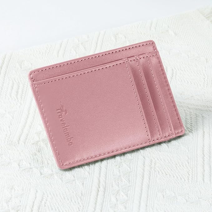 Travelambo Slim Wallet Front Pocket Minimalist Leather RFID Blocking Medium Size - Image 7