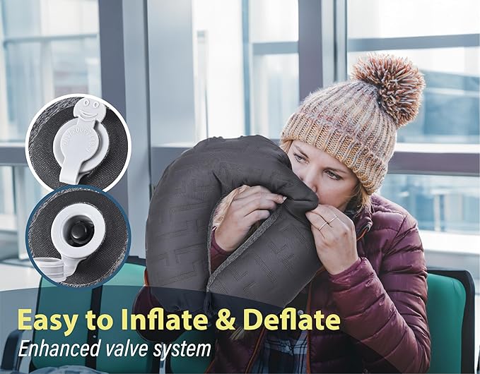 TREKOLOGY Inflatable Neck Pillow for Traveling - Inflatable Travel Pillow for Airplanes - Neck Air Pillow, Blow Up Travel Pillows for Neck Support - Image 6