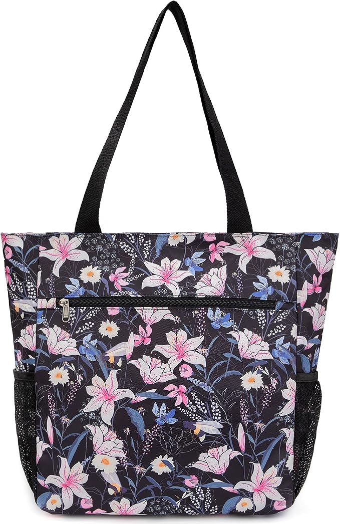 ETidy Large Capacity Foldable Tote Bag With Zipper | Water-resistant, Lightweight, Sandproof, Beach Bag, Gym Bag, Travel Shopping Bag - Image 2