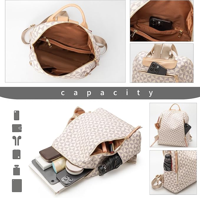 Womens Backpack Purse Leather Anti-theft Large Fashion Designer Travel Backpack Bag Men's Backpack Shoulder Bags - Image 5