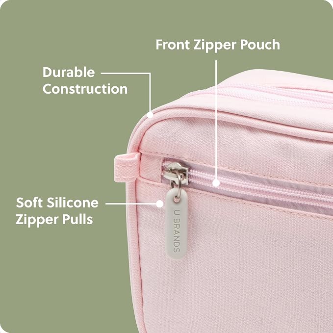 U Brands Electronics Organizer Travel Case, Cord Storage, 7.8" x 5", Pink - Image 3