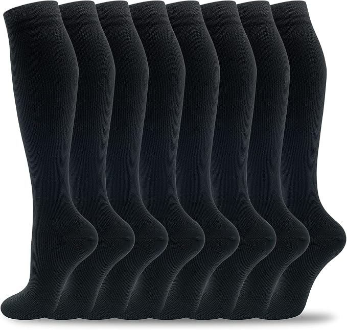 hello momoya Compression Socks for Women Men Circulation Knee High 8 Pairs for Nurses, Running, Travel, Athletic by HELLOMOMOYA