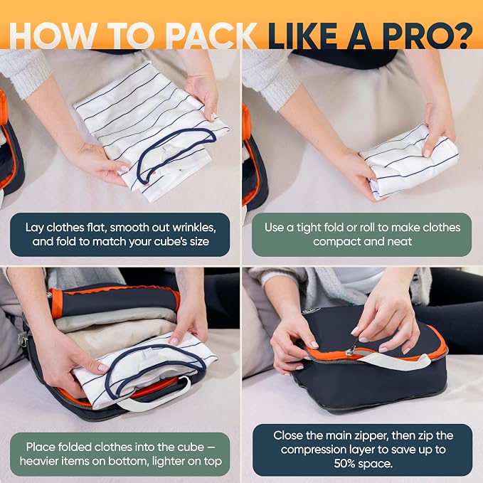 TRIPPED Travel Gear Large Compression Packing Cubes 7-Piece Set for Travel - Image 9