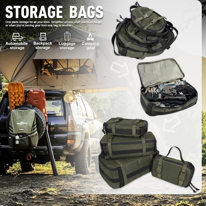 4 Set Tactical Packing Cubes ，Compressible Mesh Duffle Storage Bag,Portable Edc Molle Pouch Organizer. - Image 6