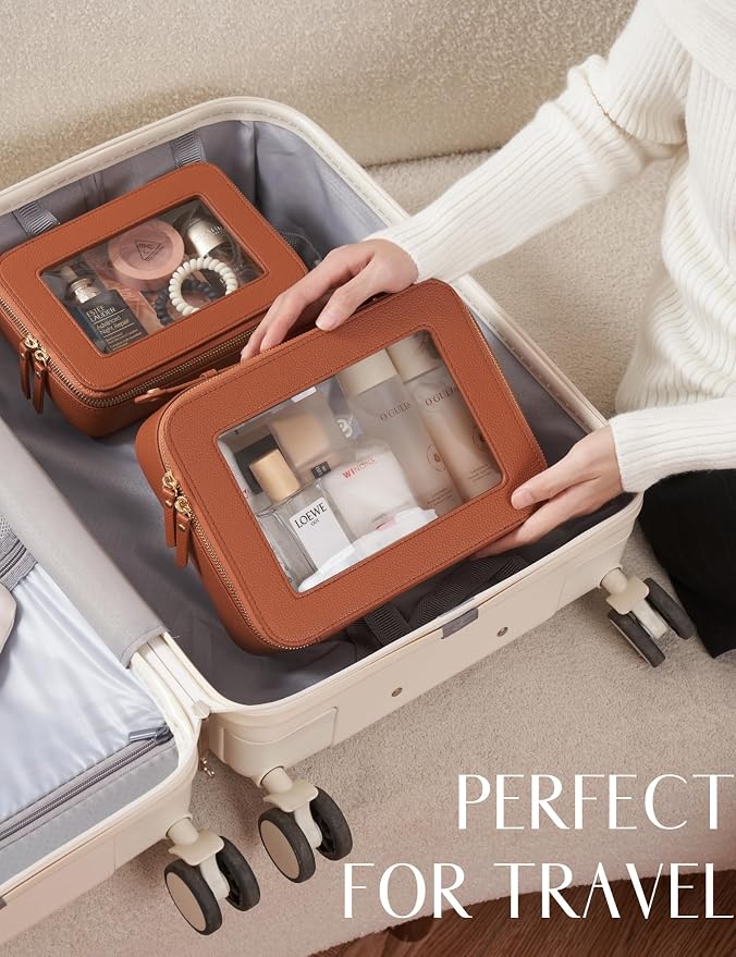 Clear Makeup Bag Toiletry Case Travel Transparent Cosmetic Bag with Zipper, Portable Make Up Organizer Traveling Compact Car Bag for Essentials - Image 7