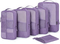 BAGSMART Compression Packing Cubes for Travel, 6 Set Luggage Organizer Bags | Fits 20/24/28in Carry-On Suitcases, Compressible Bags Streamline Cruise Travel Essentials, Sturdy Handles, Machine Washable by BAGSMART