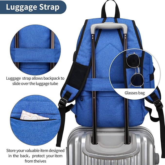 WENIG Durable Laptop Backpack Water Resistant Anti-Theft Bag with USB Charging Port and Lock, Slim Computer Business Backpacks for Women Men Fit 15.6 Inch Laptops - Image 6
