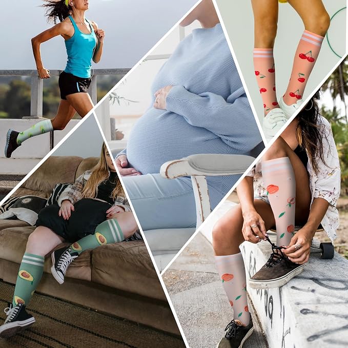 fenglaoda Compression Socks for Women Men Support Circulation 6 Pairs Socks For Nurse, Travel, Flight - Image 6