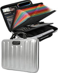 DOZAWA Fireproof Document Box, Waterproof Hard File Organizer with Lock | UL-94 VTM-0 certified 8-layer document box withstands up to 5200°F, featuring waterproof zippers, silver by DOZAWA