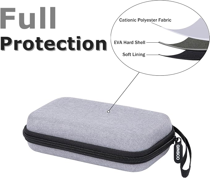 Ginsco Hard Shell Protection Case Electronic Accessories Organizer Pouch for MacBook Air/pro Adapter Chargers Cables Power Bank, for Sandisk Portable SSD Flash Disk SD Card,Compact Travel Tech Case - Image 7