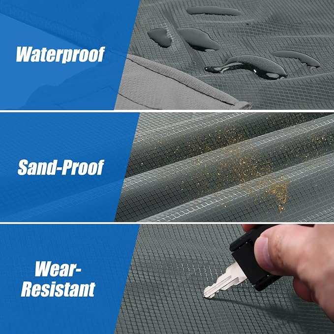 Odoland Sandproof Beach Blanket, Waterproof Portable Mat with Carry Pouch | 43.3“x27.5” Quick Drying & Foldable Lightweight Sand Free Beach Mat Tarp for Hiking, Camping, Travel, Grey - Image 4