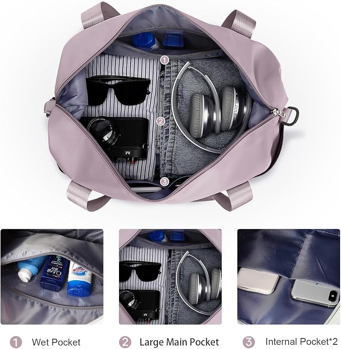 Travel Duffel Bag, Sports Tote Gym Bag, Shoulder Weekender Overnight Bag for Women - Image 6