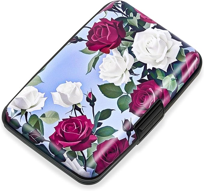 Mayski Credit Card Holder for Women RFID Blocking Wallet, Rose | Card Wallets for Women Small Mini Business Metal Accordion Aluminum Alloy Hard Case for Men by SLIMELEGANCEPERSONIFIED