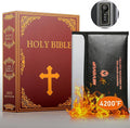 Diversion Book Safe with 4200°F Fireproof Money Bag and Combination Lock, 10.5" x 7.9" x 2.5" Fake Book Hidden Storage Safe, Hollow Secret Portable Metal Storage Box for Cash, Valuables - Easter Bible by NEVGVUP