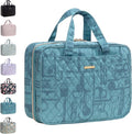 Everfun Travel Toiletry Bag with Hanging Hook and Leakproof Wet/Dry Compartments, Large Capacity Makeup Cosmetic Organizer for Women, 12x9x4.5 Inch, Cyan Blue by EVERFUN