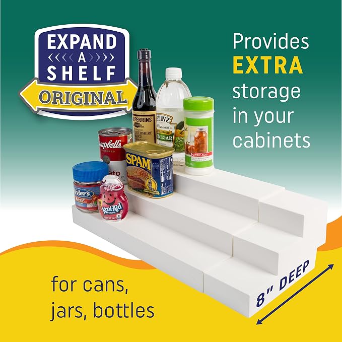 Dial Industries 3 Tier Expandable Cabinet Shelf Organizer, Standard | Slides open to fit narrow or wide cabinets, Adds extra levels for canned goods and jars, Great for pantry, cupboard or closet - Image 4