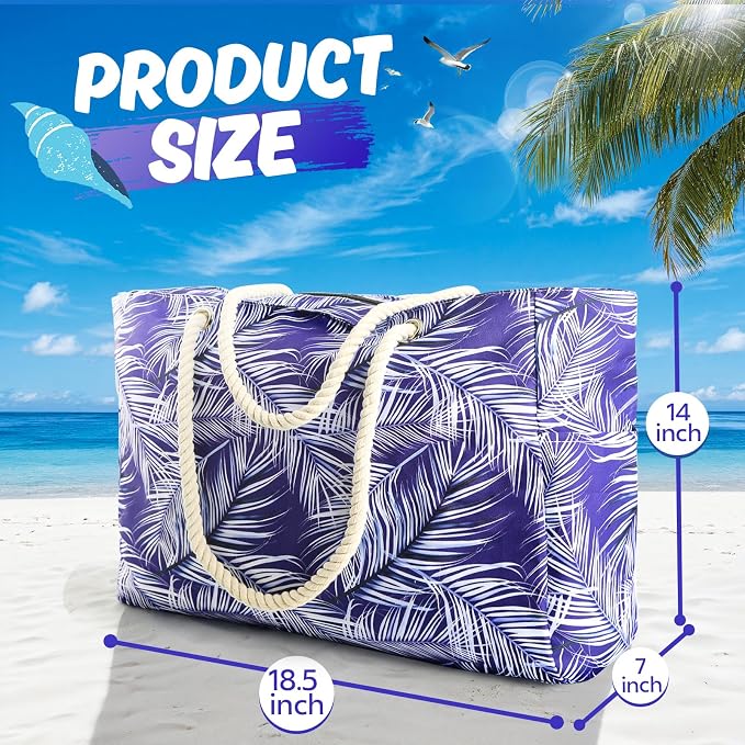SRISE Large Beach Bag for Women & Men, Beach Bags Waterproof Sandproof, Travel Tote Bag, Swim Pool Bag for Family Outdoor - Image 4