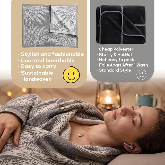 Travel Blanket Airplane - Ultra Soft & Lightweight Knit Design Compact Airplane Blanket,53x72 Inch,Stylish Travel Shawl Wraps for Flights,Office,Home Use,Travel Essentials & Gifts - Image 5