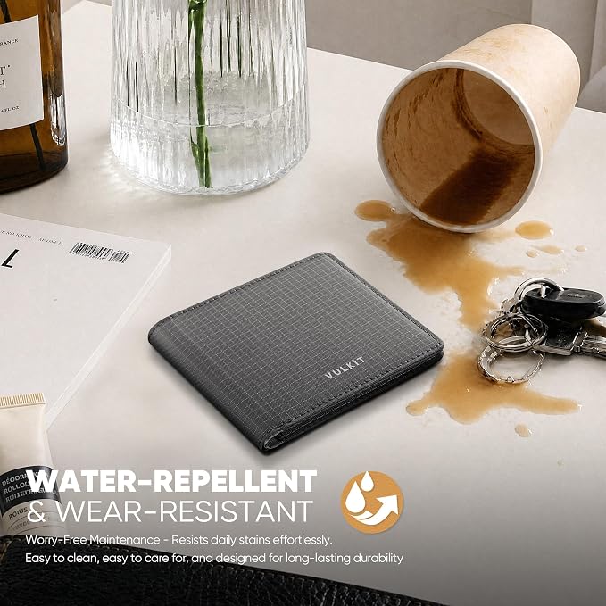 VULKIT Lite Wallet, RFID Blocking Bifold Wallets, Minimalist, Water-repellent & Wear-resistant - Image 3