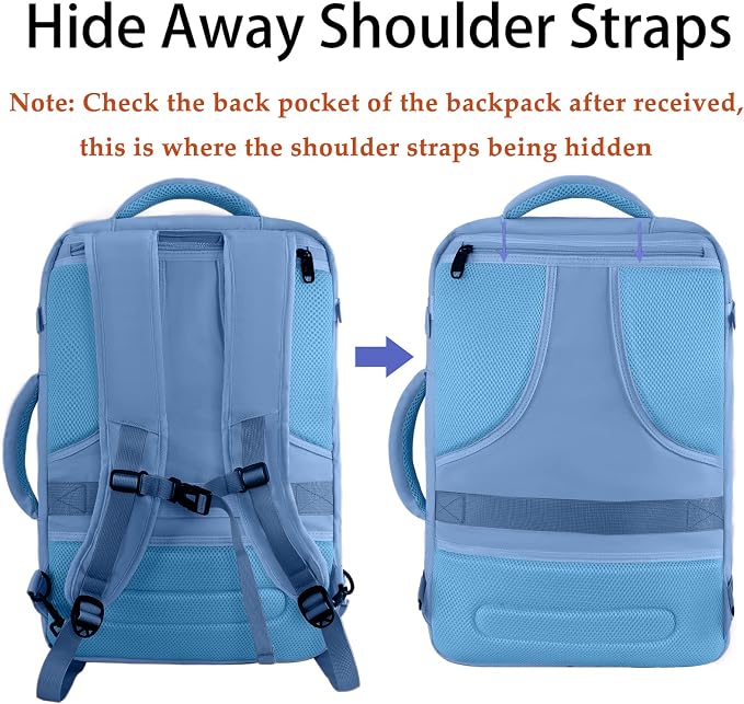 MATEIN Cute Backpack for Women, Expandable Carry on Backpack for Travelling | 45L Rucksack for Traveler Nurses Teacher, Fits Overhead Bin, Water Resistant, Lightweight, Gifts for Business Outdoor Sports - Image 6