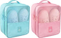 Travel Shoe Bags 2 Pcs of Shoe Organizers Set for Suitcase Hold 3 Pair of Shoes Waterproof Shoe Packing Cubes for Travel and Daily Use Storage Pouch with Handle (Blue+Pink) by Ebbniur