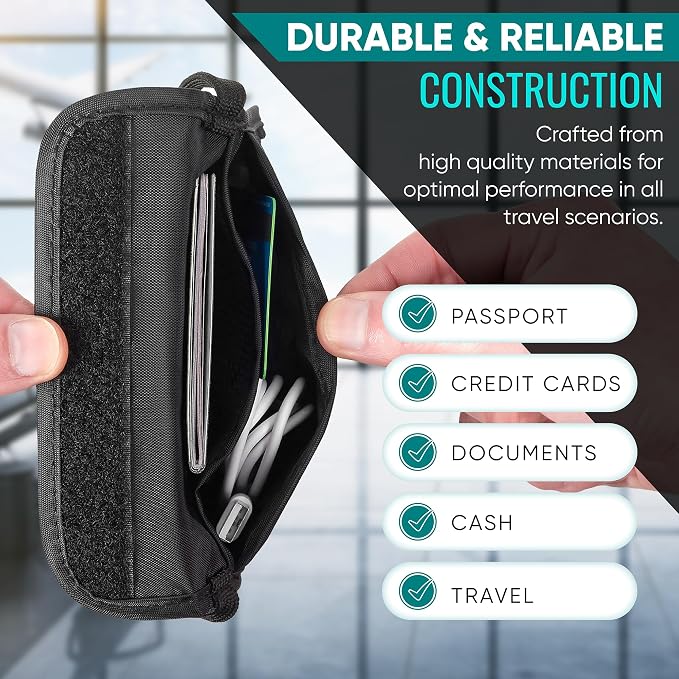 Ultra-Slim Comfort Neck Wallet & Passport Holder - RFID-Protected, Stylish Travel Pouch for Men & Women (Black) - Image 7