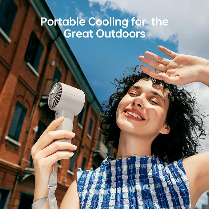 JISULIFE Handheld Turbo Fan Life10S, 28H Max Runtime, Strong Wind, Gray | For Travel, Beach & Concerts, Ultra-Quiet, 5000mAh Rechargeable Portable Fan, Powerful Cool Airflow, Gift for Women & Men - Image 7
