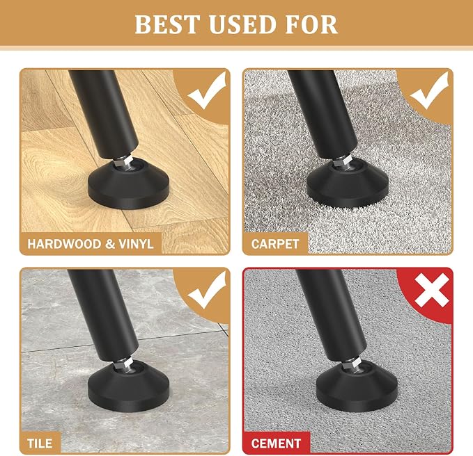 Sliding Door Security Bar and 2-in-1 Sliding Glass Door Stoppers Security for Patio, Home, Hotel Door Stick Security（2Pack Black） - Image 4