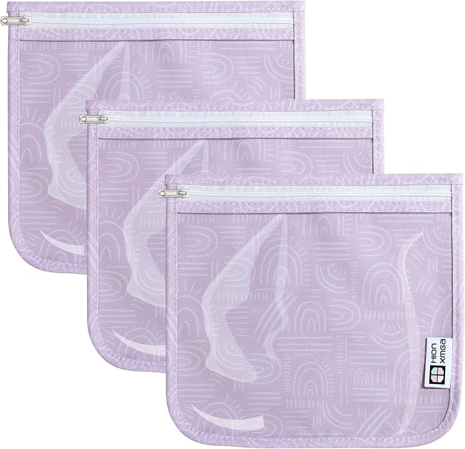 HIONXMGA Set of 3 Diaper Bag Organizing Pouches, Space-Saving, 3 Large Size | Clear Front Toiletry Bags Waterproof Zipper Pouches for Women Kids Toiletries Baby Essentials Well-Organized Carry, Wander by HIONXMGA