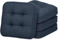 GOFORIT Memory Foam Cushion，Square Seat Cushions for Dining Chairs,Non-Slip Chair Pads with Removable Cover, 16'' x 16'', 4 Pack,Dark Blue by Unknown