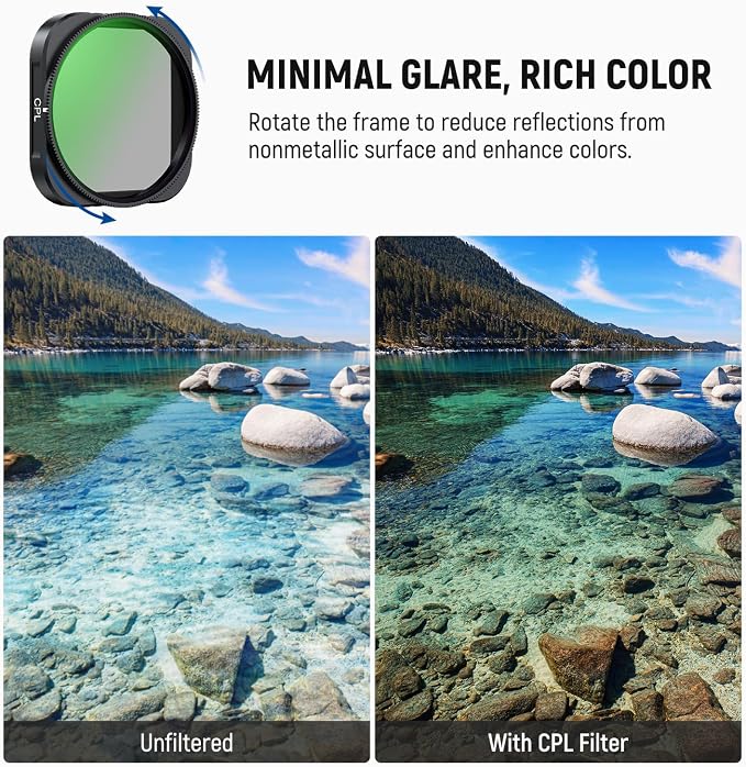 NEEWER 4 Pack ND Filter Set Compatible with Insta360 Ace Pro & Ace Pro 2, ND16/Adjustable CPL/UV/Black Diffusion 1/4 Filter for Mist Cinematic Effect, NOT for Round Octagonal Lens Guard, FL-C29 - Image 3