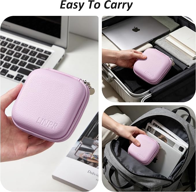 Portable Charger Case, Tech Pouch Travel Organizer, M, Light Purple | Hard Shell Electronic Storage for MacBook Power Adapter, Charging Cords, USB Drives, Power Bank Laptop Accessories - Image 6