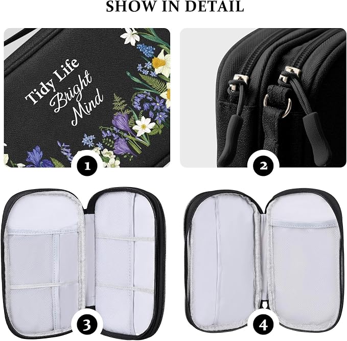 COSHAYSOO Travel Gifts for Women Electronics Tech Accessories Unique Practical Birthday Gift Ideas, Cord Cable Organizer Bag Case Pouch Traveling Vacation Cruise Airplane Gadgets Essentials, Floral - Image 4